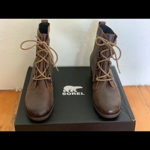 Sorel Cate Lace Boots Burro Brown size 8.5